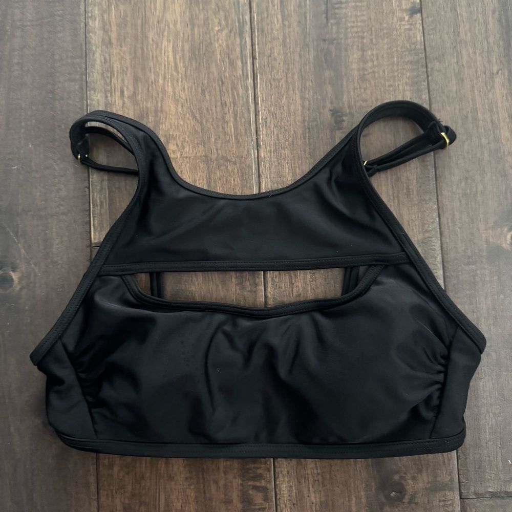 Wild Fable Black Cutout Adjustable Swim Top Jr. XXS 00